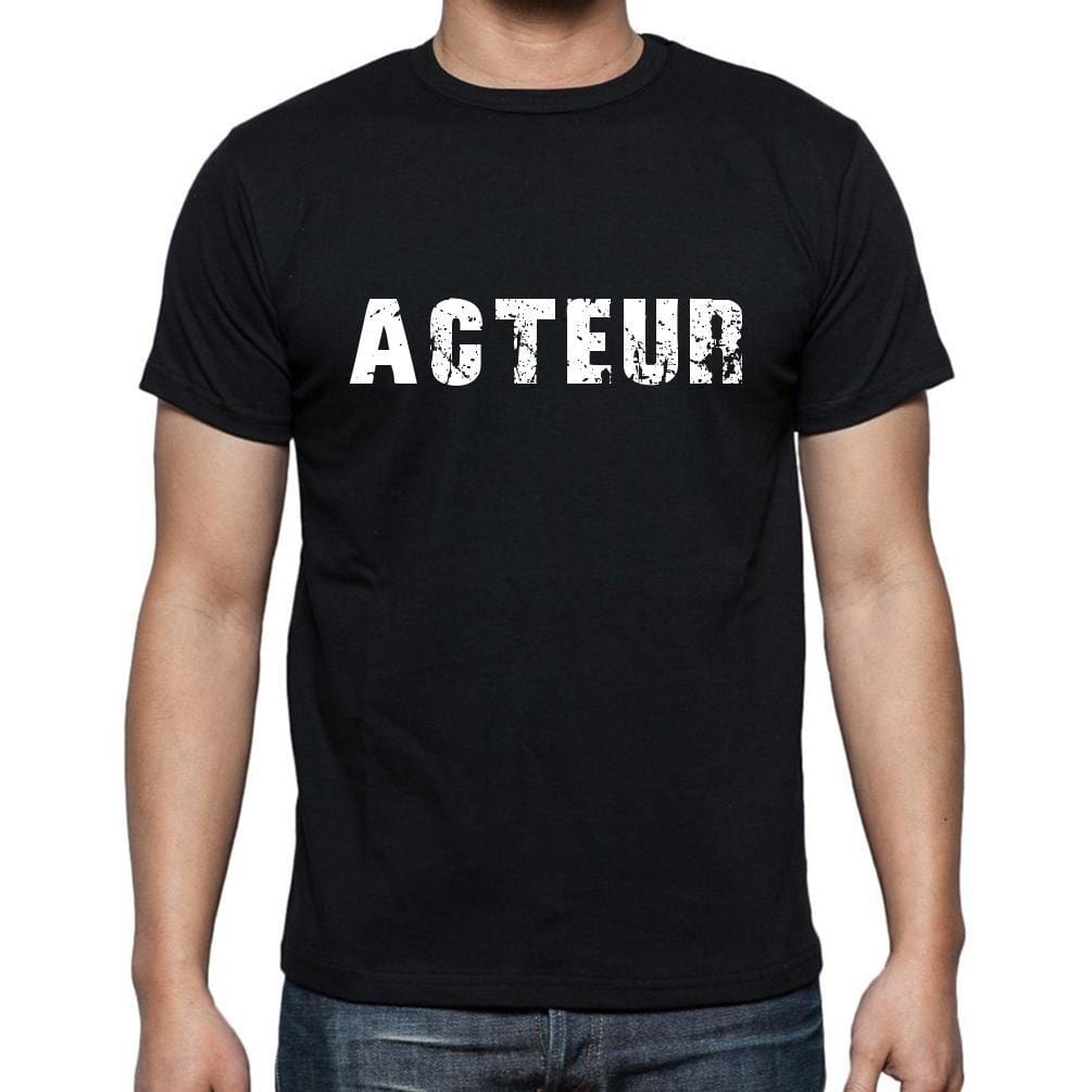 Acteur, t-Shirt pour Homme, en Coton, col Rond, Noir