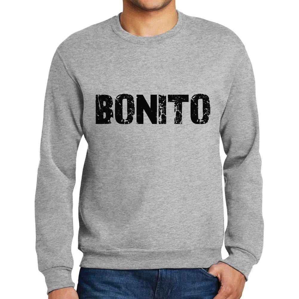 Ultrabasic Homme Imprimé Graphique Sweat-Shirt Popular Words Bonito Gris Chiné