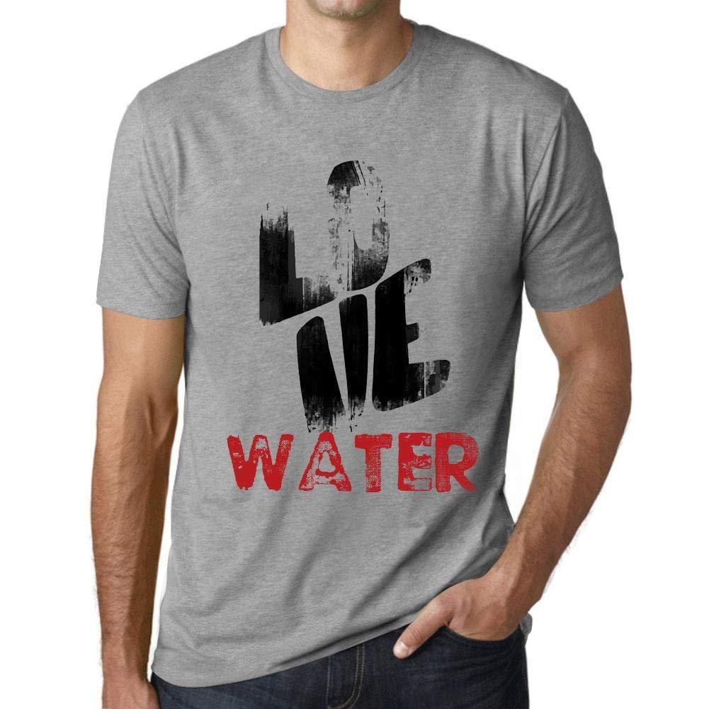 Ultrabasic - Homme T-Shirt Graphique Love Water Gris Chiné