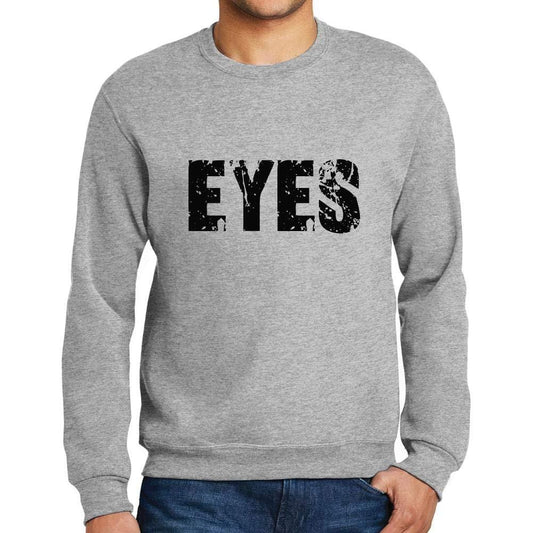 Ultrabasic Homme Imprimé Graphique Sweat-Shirt Popular Words Eyes Gris Chiné