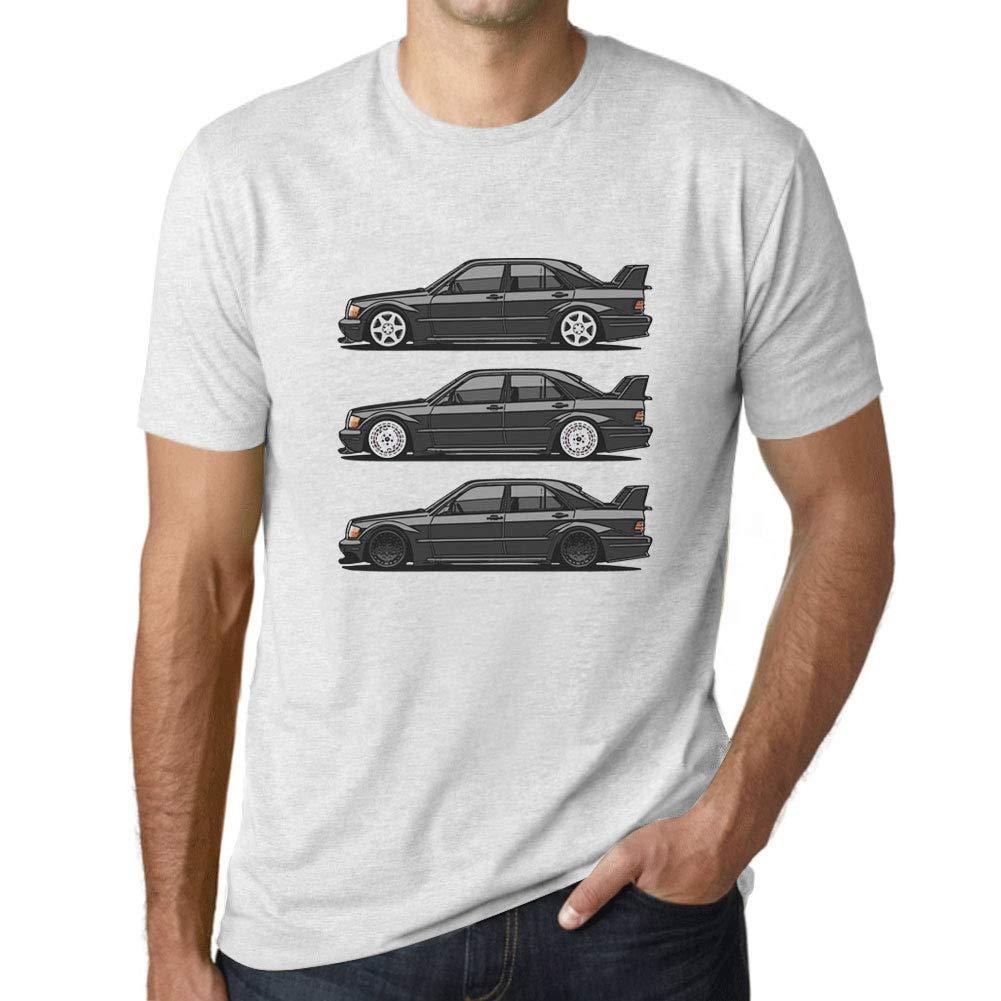 Ultrabasic - Men's Graphic T-Shirt Voiture Classic 190E Evolution Blanc Chiné