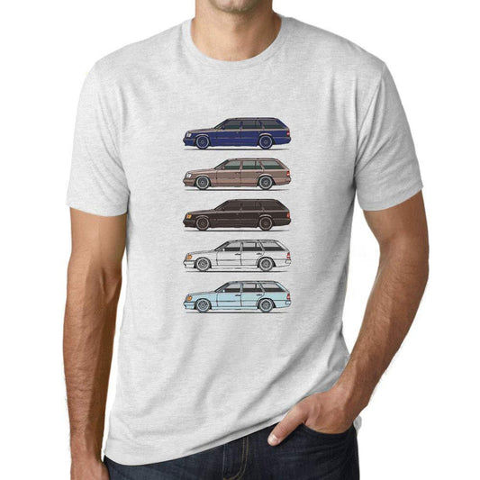 Ultrabasic - Homme Graphique Voiture Classique W124 S124 Voiture de Classe T-Shirt Blanc Chiné