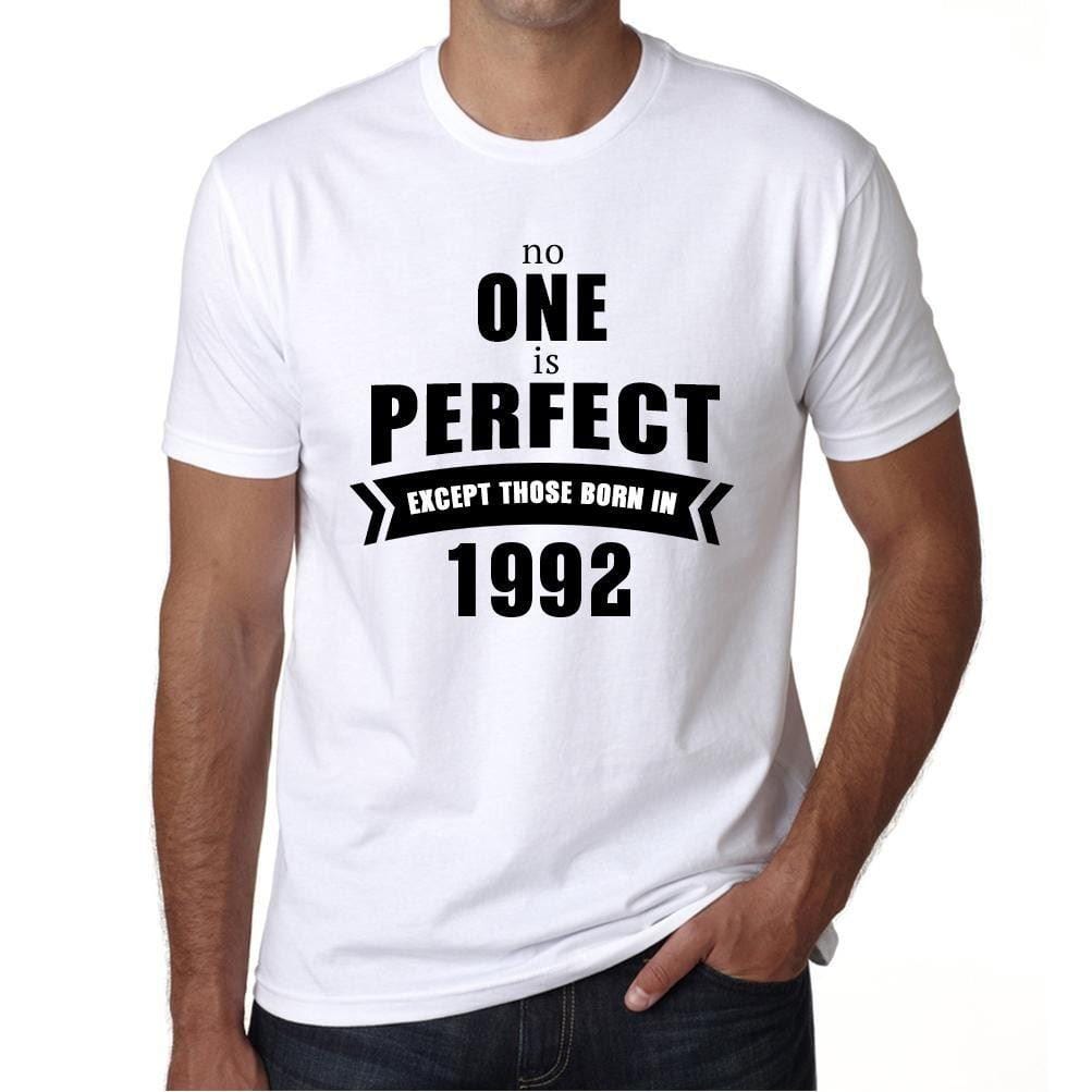 1992, No One Is Perfect, white, Men's Short Sleeve Round Neck T-shirt 00093