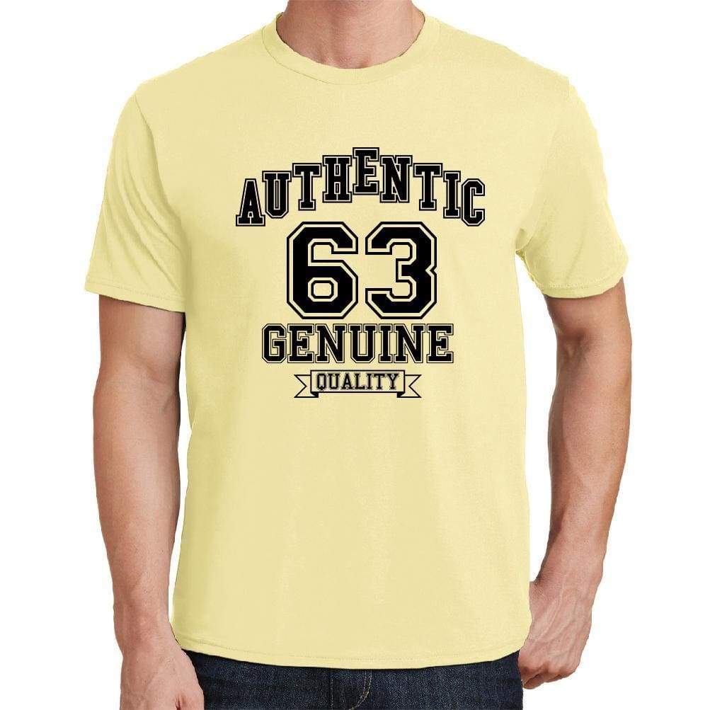 63 Authentic Genuine Yellow Mens Short Sleeve Round Neck T-Shirt 00119 - Yellow / S - Casual