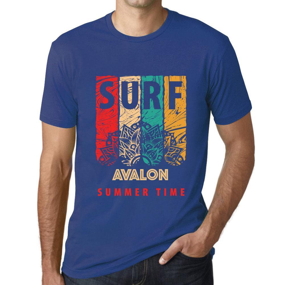 Men&rsquo;s Graphic T-Shirt Surf Summer Time AVALON Royal Blue - Ultrabasic