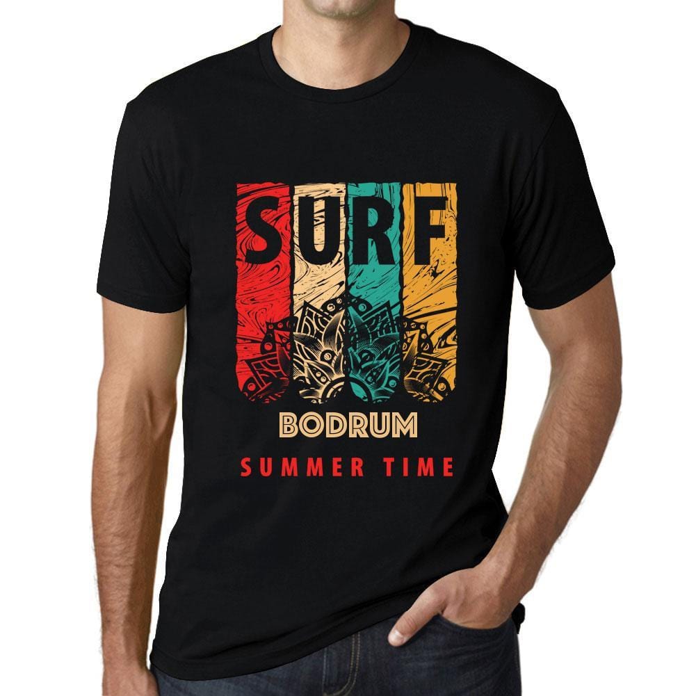 Men&rsquo;s Graphic T-Shirt Surf Summer Time BODRUM Deep Black - Ultrabasic