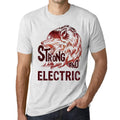 Men's Graphic T-Shirt Strong Wolf And ELECTRIC Vintage White