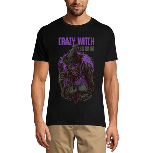 ULTRABASIC Herren-Neuheits-T-Shirt Crazy Witch – Gruseliges Halloween-Gothic-T-Shirt