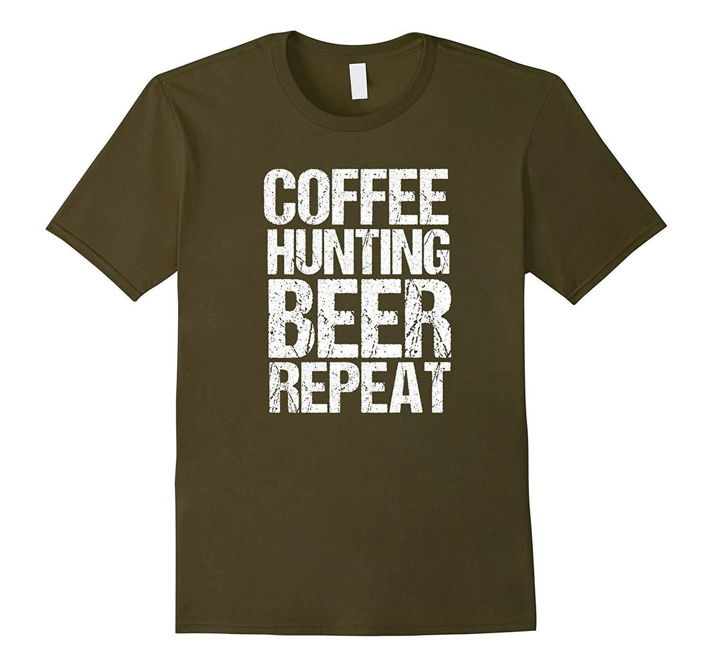 Graphique unisexe drôle café chasse bière répétition chasseur T-Shirt 