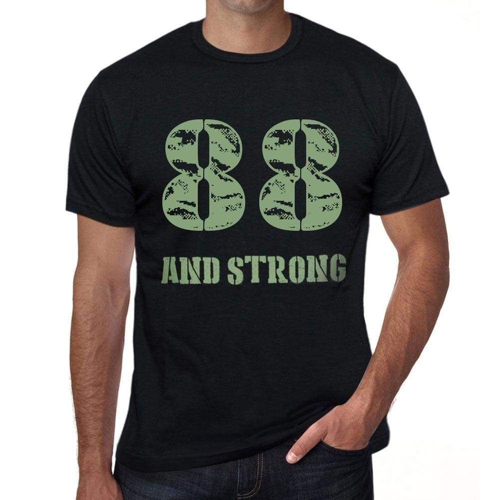 88 And Strong Men's T-shirt Black Birthday Gift 00475 - Ultrabasic