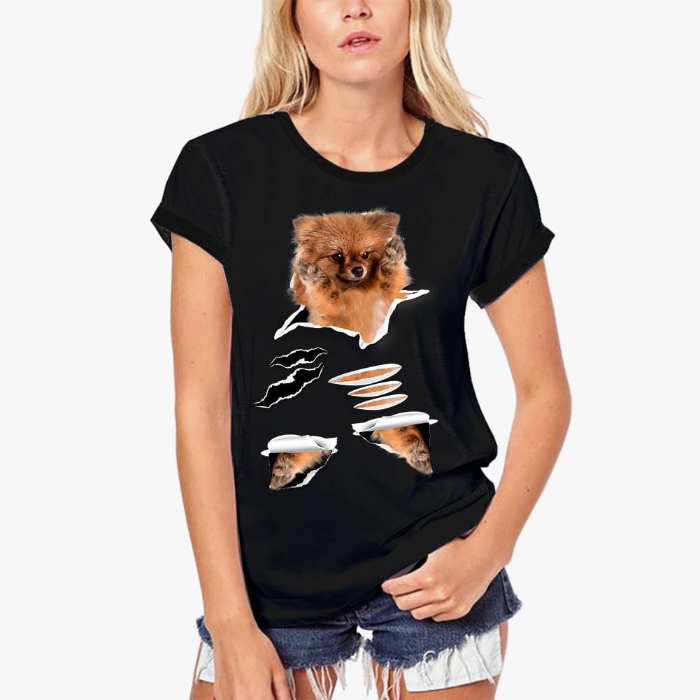 ULTRABASIC Women's Organic T-Shirt - Pomchi - Funny Dog Shirt - Dog Clothes dog puppy girl gift cute pug funny Golden Retriever French Bulldog Chihuahua Dalmatian German Shepherd Chow Rottweiler Pomeranian Vizsla Organic Boston Terrier Yorkshire Terrier Beagle Pomchi Labradoodle Dachshund Mastiff Black Labrador Retriever