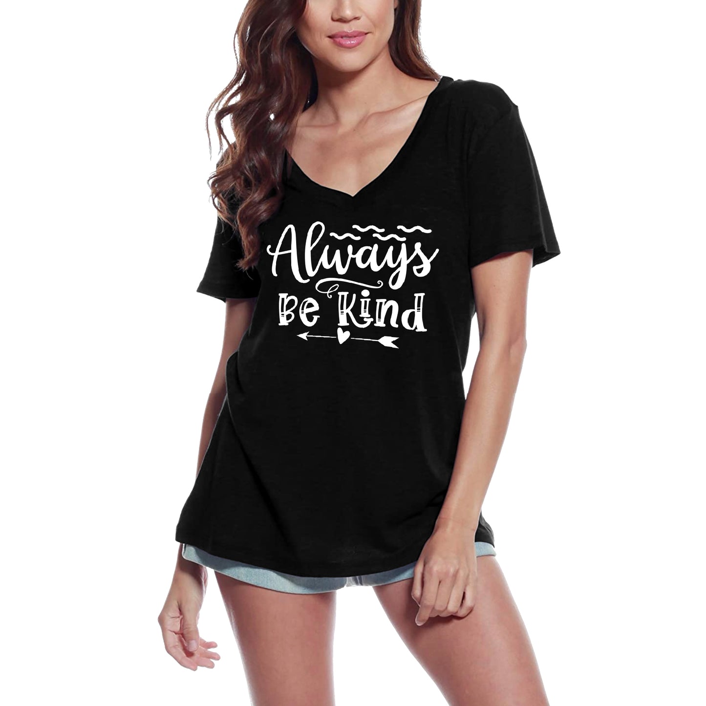 ULTRABASIC Women's Novelty T-Shirt Always Be Kind - Short Sleeve Tee Shirt Tops