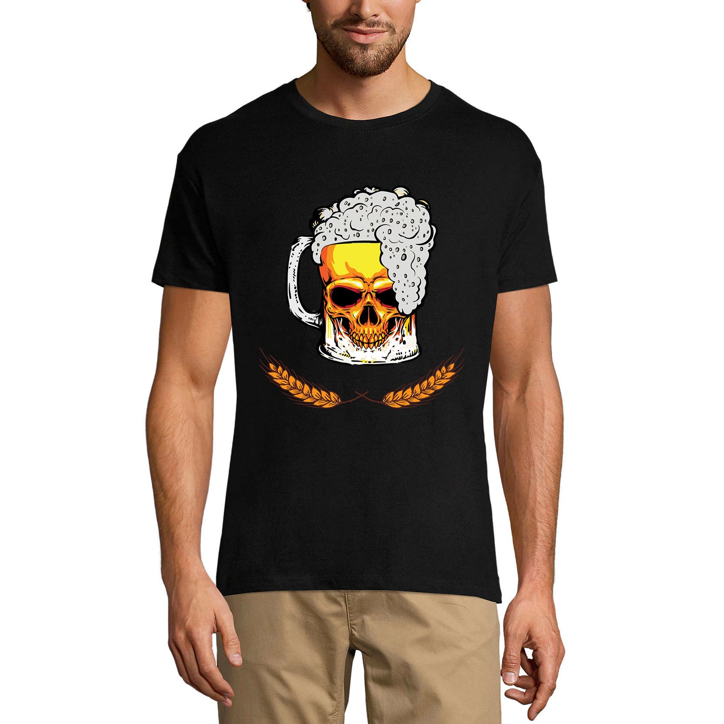 ULTRABASIC Men's T-Shirt Beer Skull - Funny Beer Lover Drinking Tee Shirt