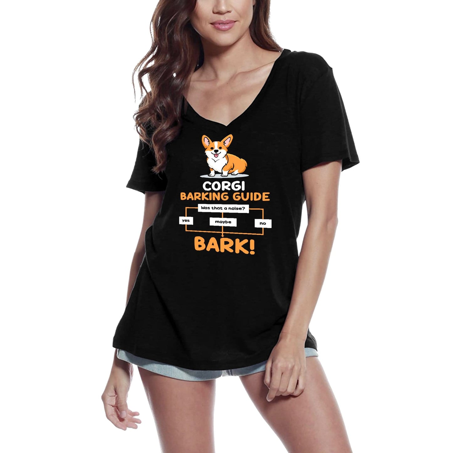 ULTRABASIC Women's T-Shirt Corgi Barking Guide - Funny Dog Tee Shirt