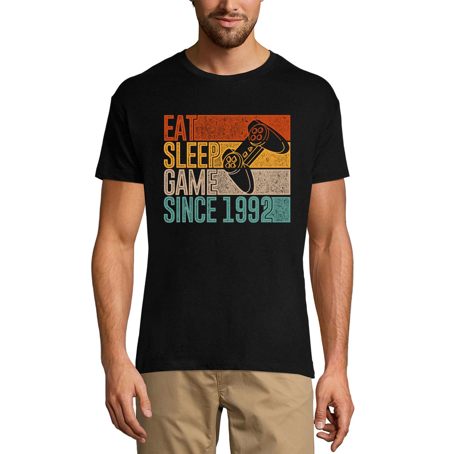 ULTRABASIC Men's T-Shirt Eat Sleep Game Since 1992 - Gift For 28th Birthday - Gamer Tee Shirt