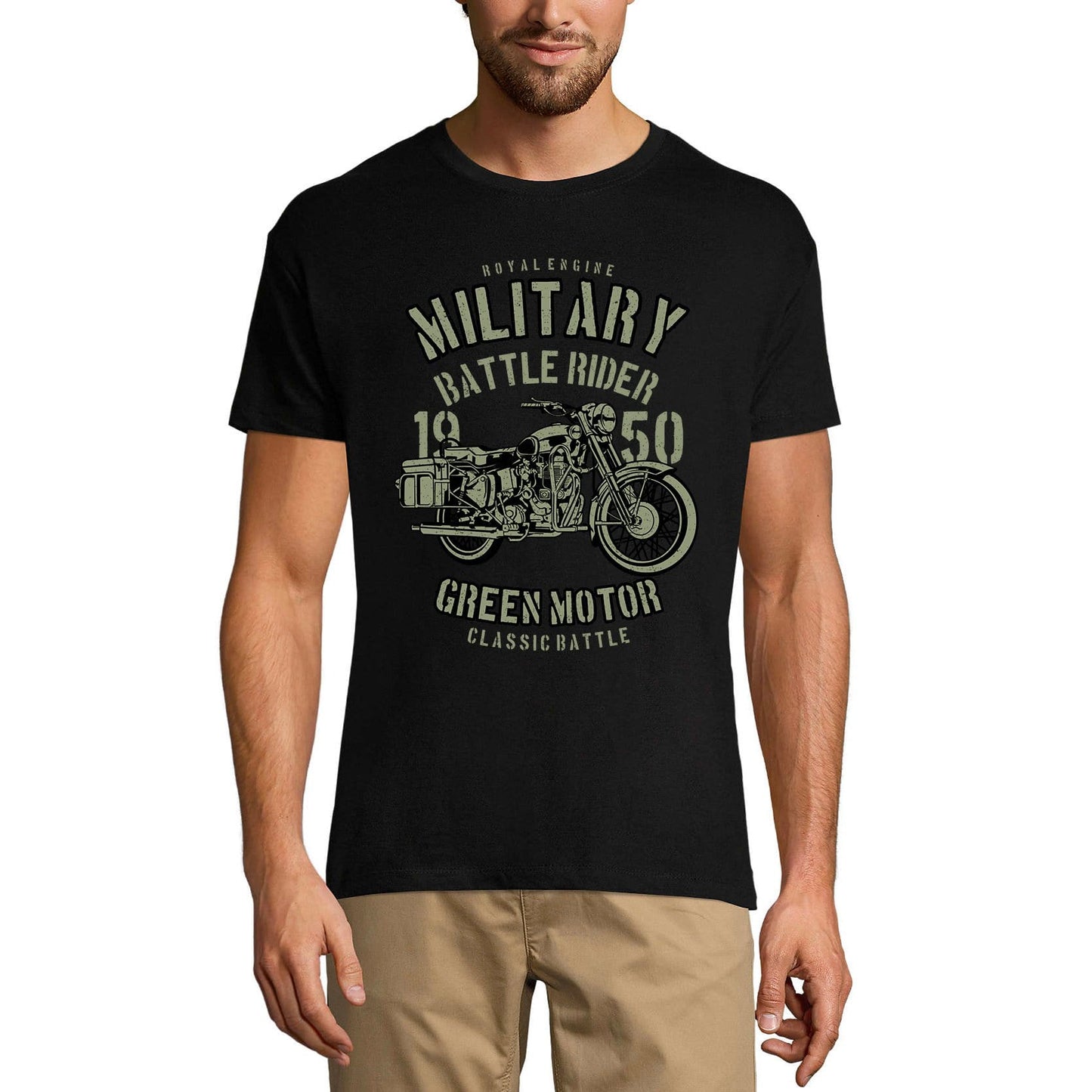 ULTRABASIC Men's T-Shirt Military Battle Rider Since 1950 - Motorcycle Tee Shirt