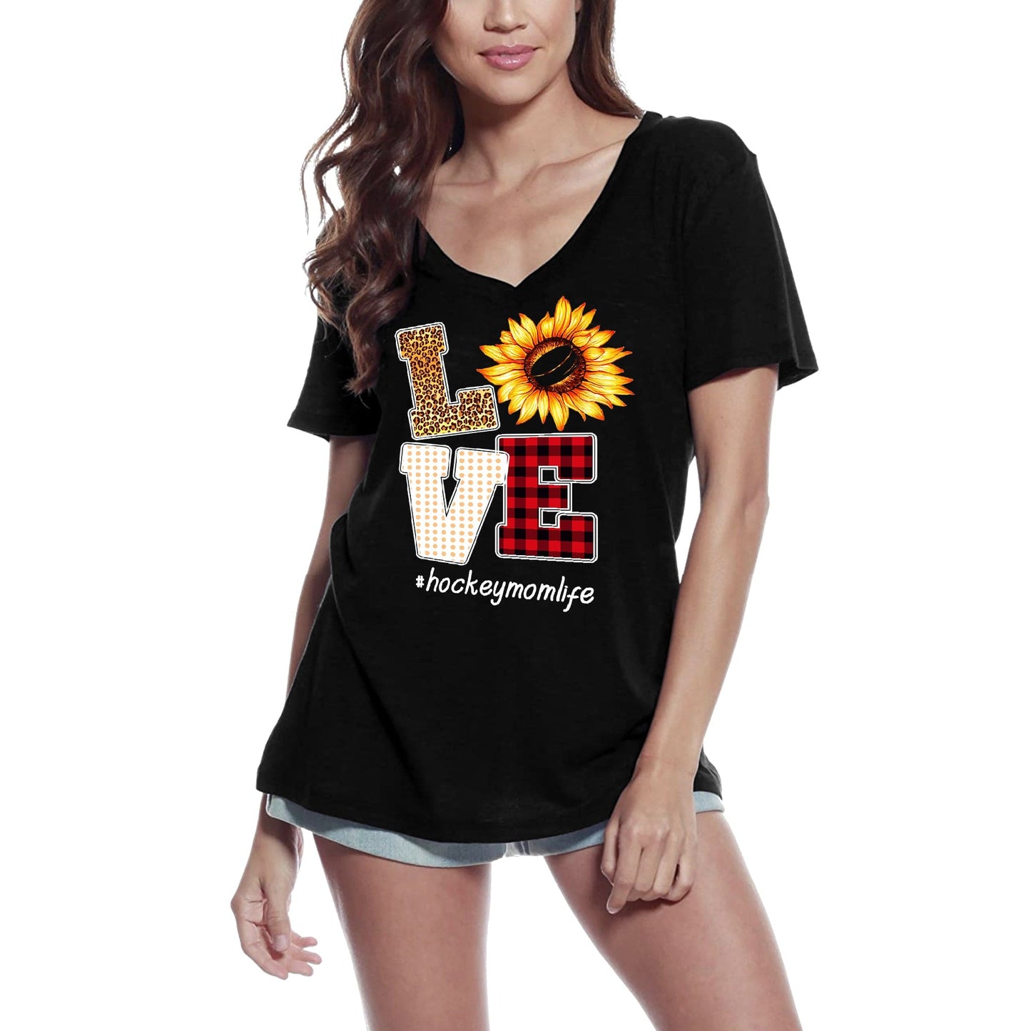 ULTRABASIC Women's T-Shirt Love Hockey Mom Life - Funny Tee Shirt for Mother