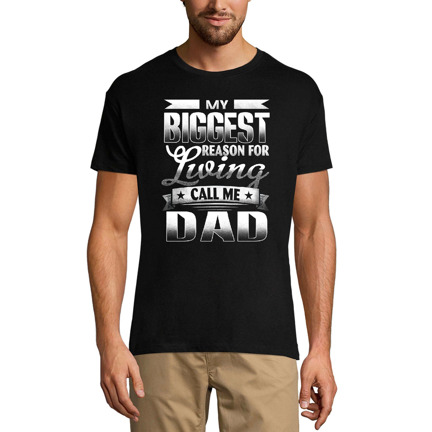 ULTRABASIC Men's T-Shirt My Biggest Reason for Living Call Me Dad - Father Tee Shirt