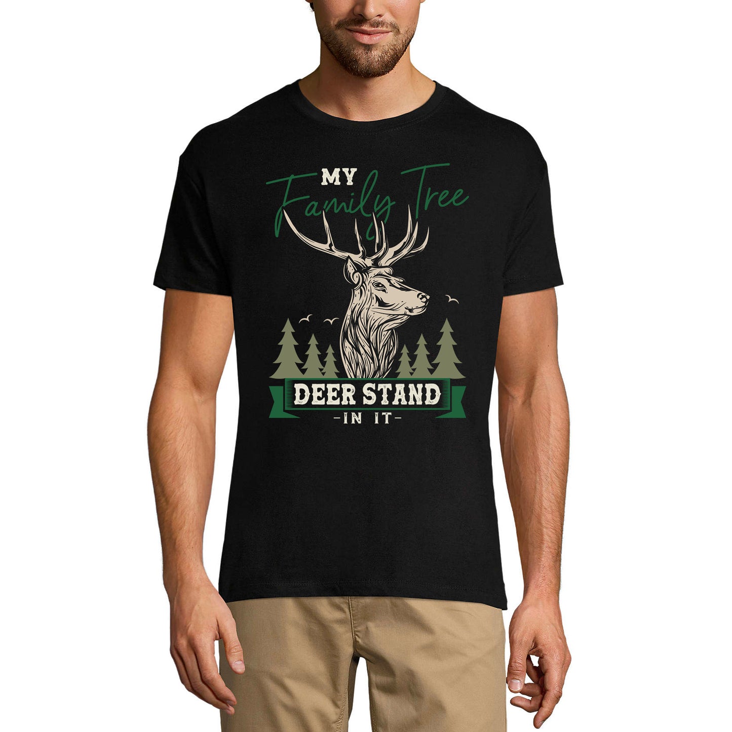 ULTRABASIC Graphic Men's T-Shirt My Family Tree Deer Stand In It - Vintage Hunter's Tee Shirt