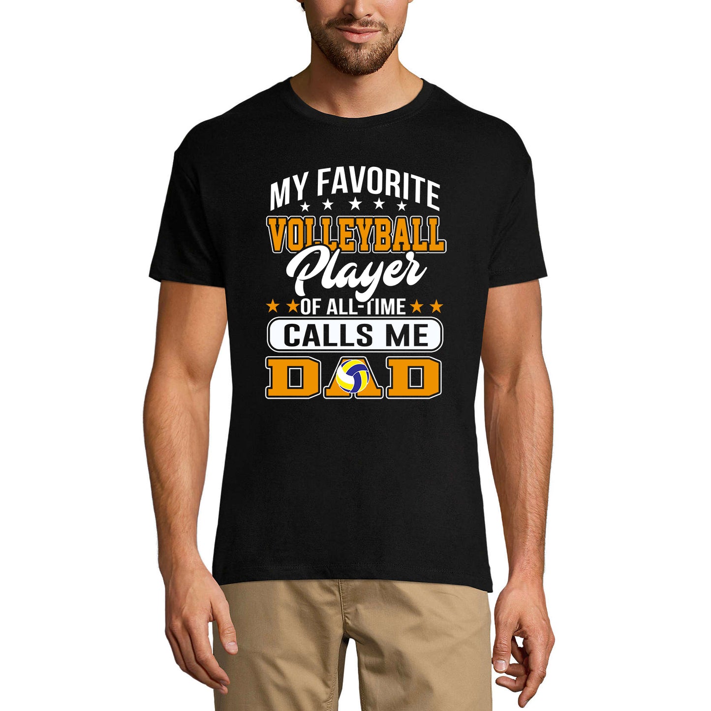 ULTRABASIC Men's T-Shirt My Favorite Volleyball Player of All Time Calls Me Dad Tee Shirt