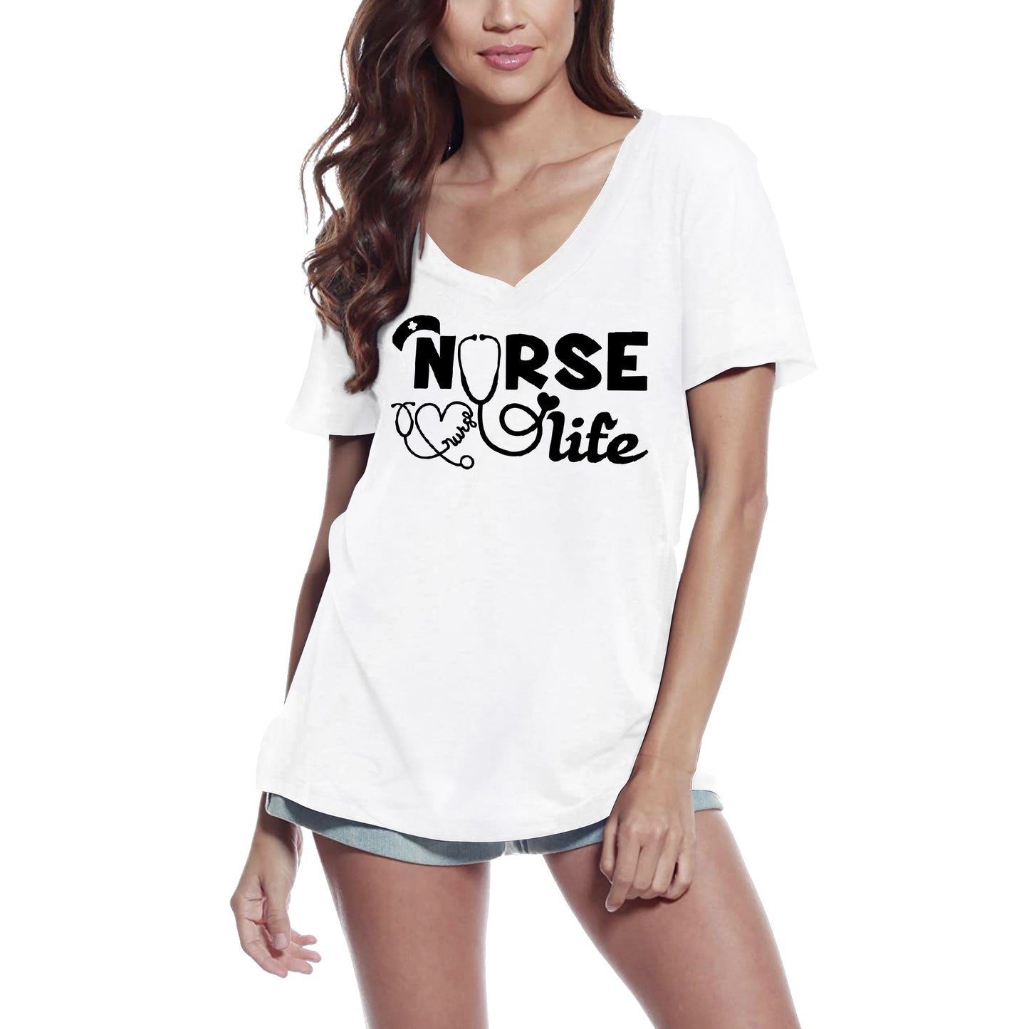 ULTRABASIC Women's T-Shirt Nurse Life - Short Sleeve Tee Shirt Gift Tops