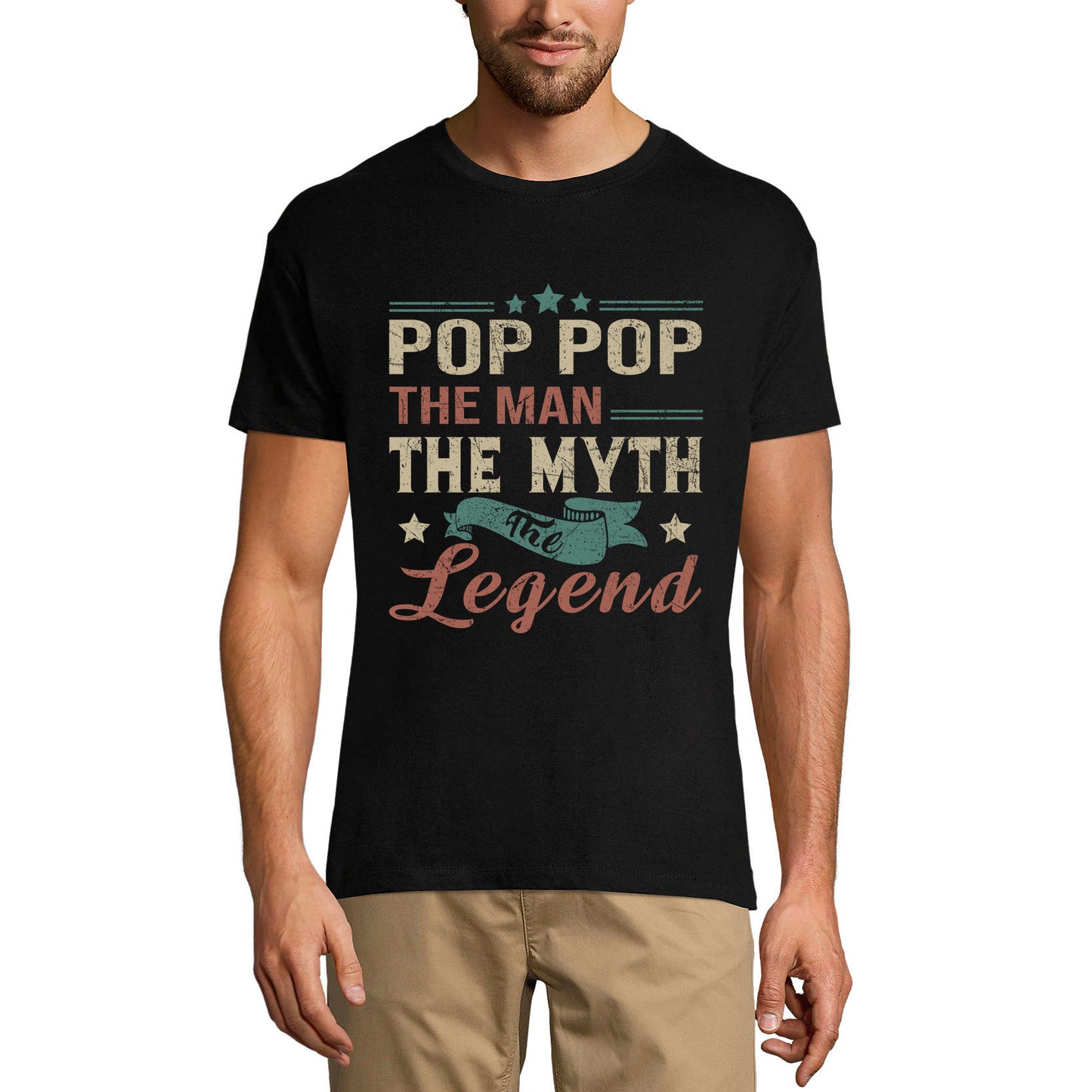 ULTRABASIC Men's Graphic T-Shirt Pop Pop The Man The Myth The Legend - Funny Shirt