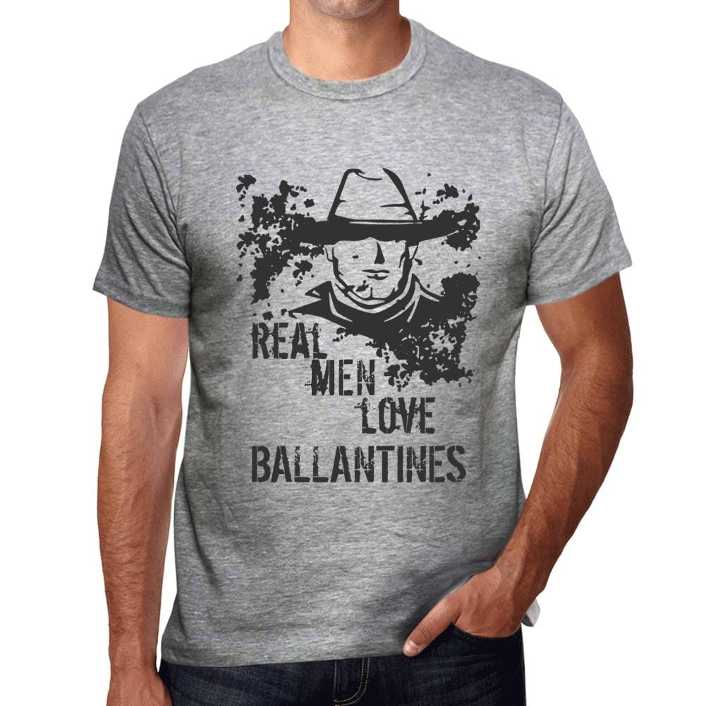 Ballantines, Real Men Love Ballantines Men's T shirt Grey Birthday Gift 00540