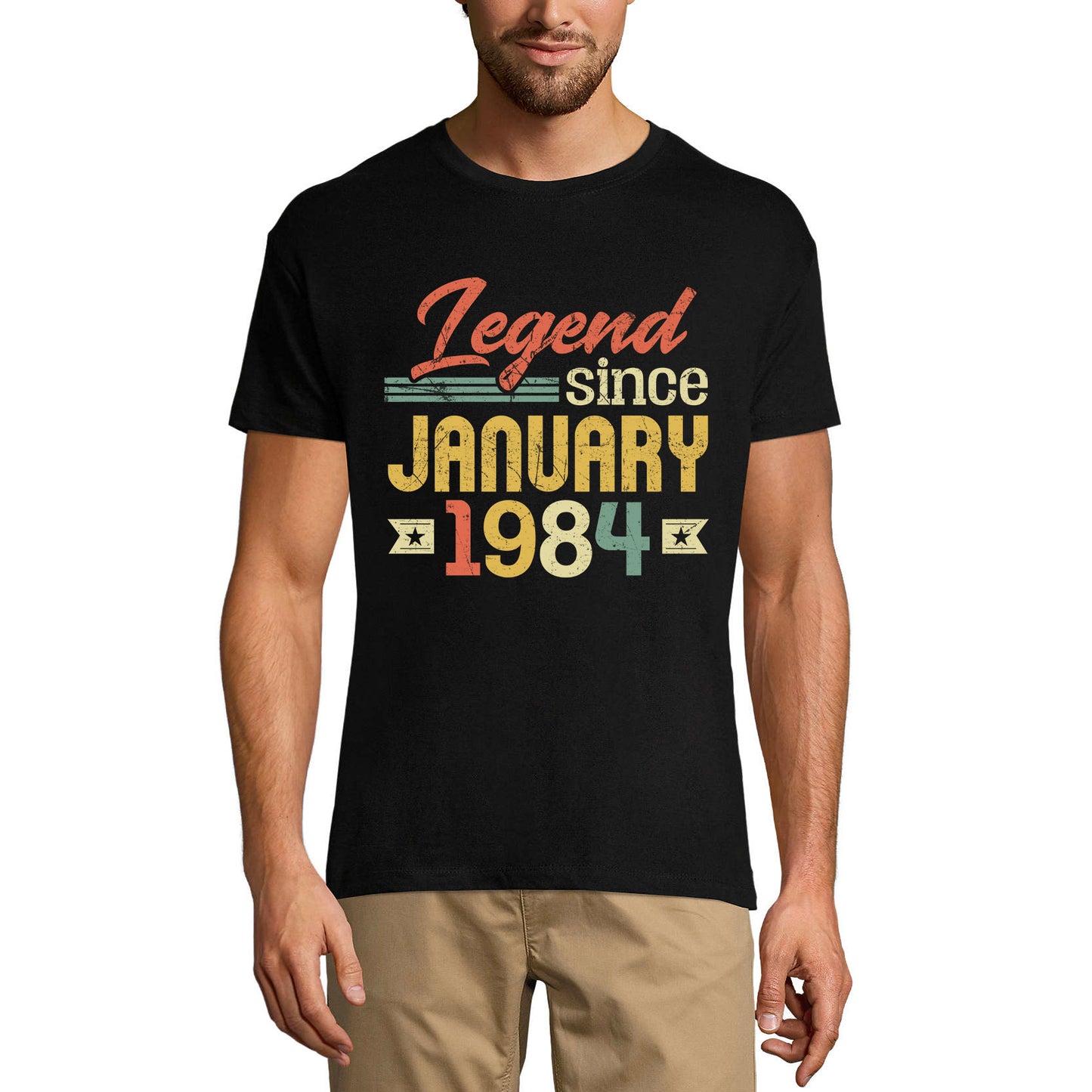 ULTRABASIC Men's T-Shirt Legend Since January 1984 - Funny 37th Birthday Gift Tee Shirt