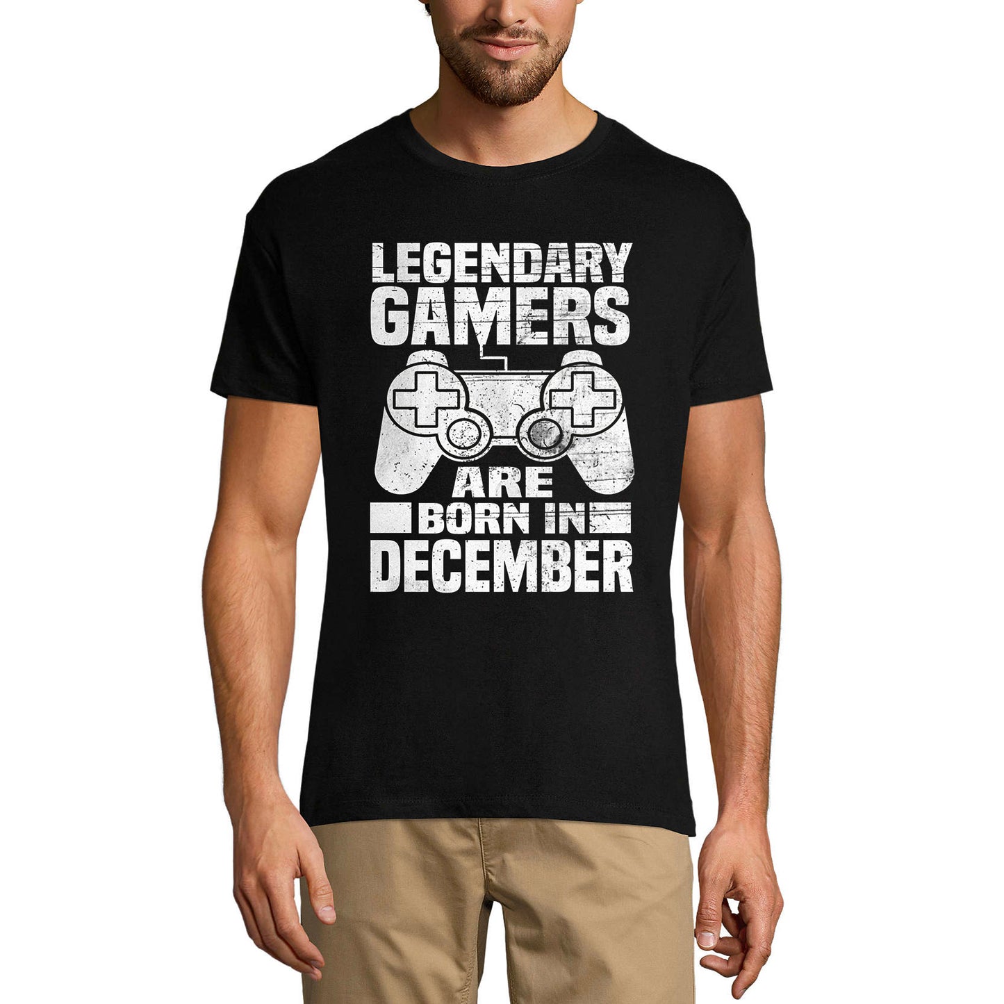 ULTRABASIC Men's Gaming T-Shirt Legendary Gamers are Born in December - Gift for Birthday Tee Shirt