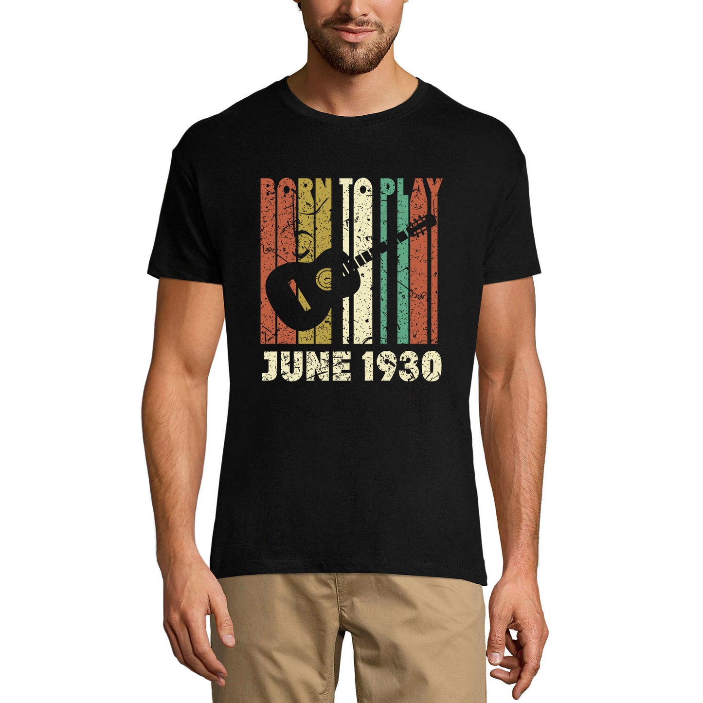 ULTRABASIC Men's T-Shirt Born To Play Guitar June 1930 - Gift for 90th Birthday Tee Shirt