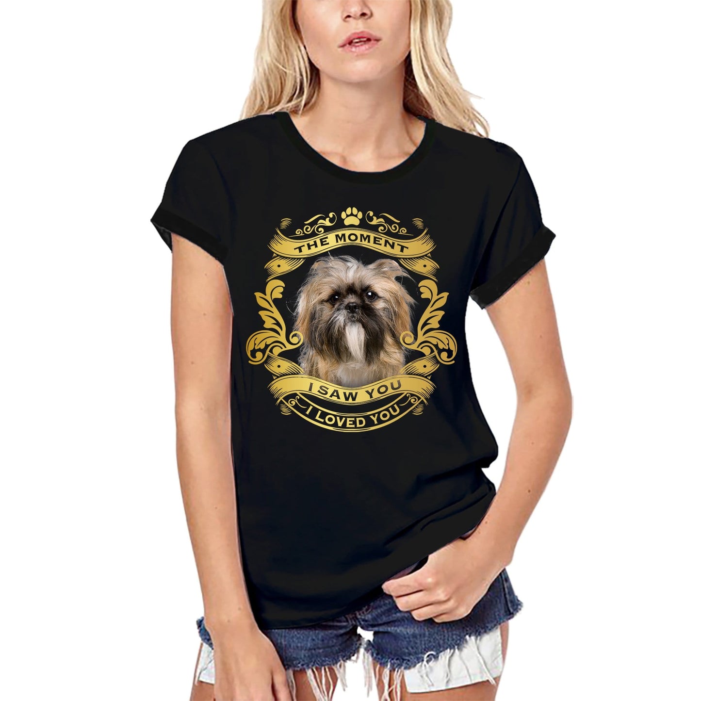 ULTRABASIC Damen Bio-T-Shirt Shih Tzu Hund – Moment I Saw You I Loved You Welpen-T-Shirt für Damen