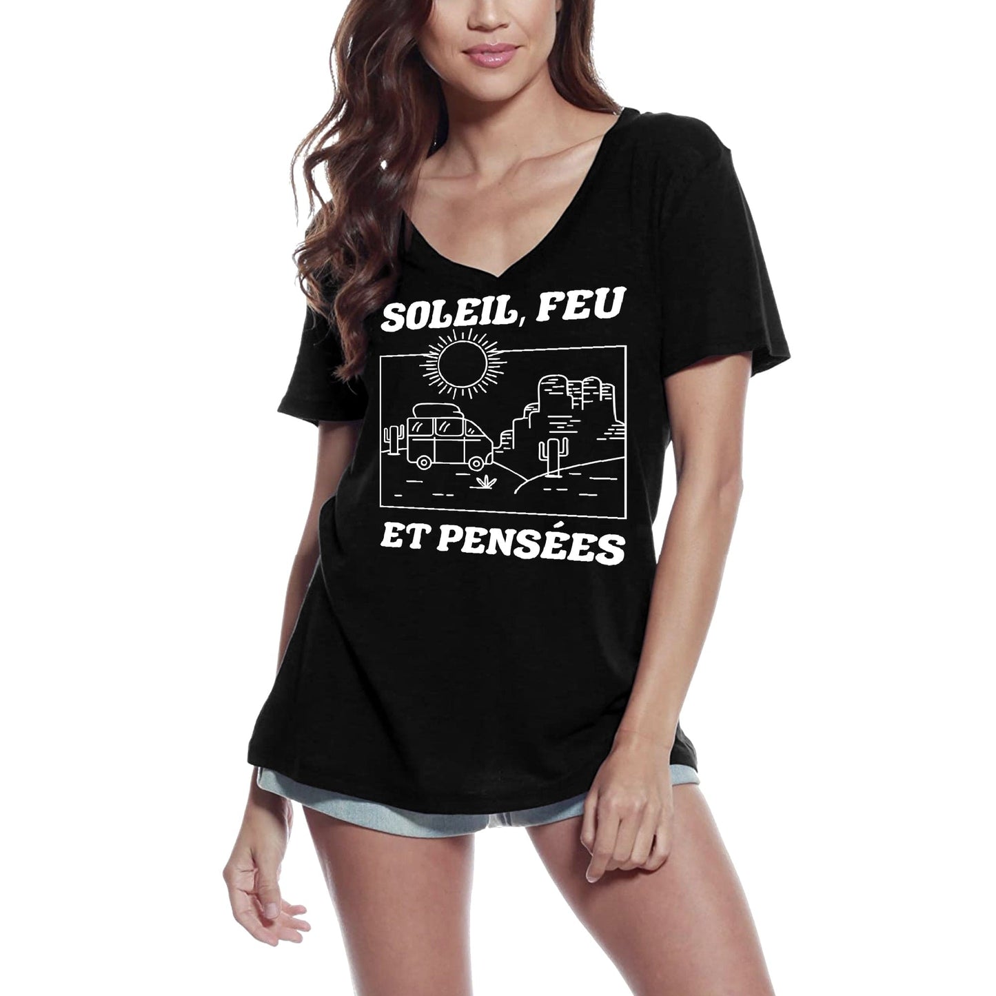 ULTRABASIC T-Shirt Bio Femme Soleil, feu et Pensées - Voyage dans le désert 