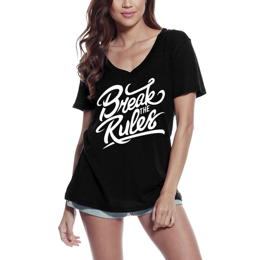 ULTRABASIC Women's T-Shirt Break The Rules - Motivational Slogan Graphic Tee