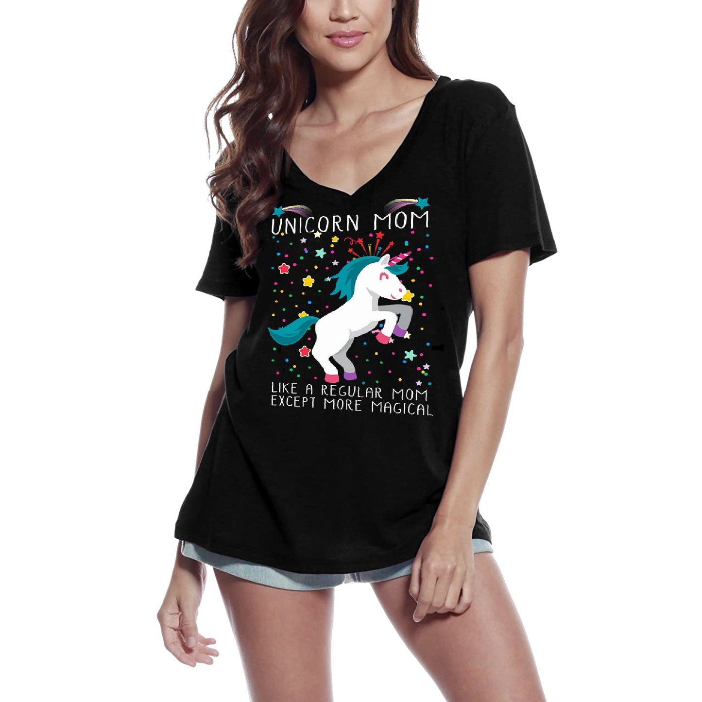 ULTRABASIC Damen T-Shirt Einhorn-Mutter wie eine normale Mutter, nur magischer – lustiges T-Shirt