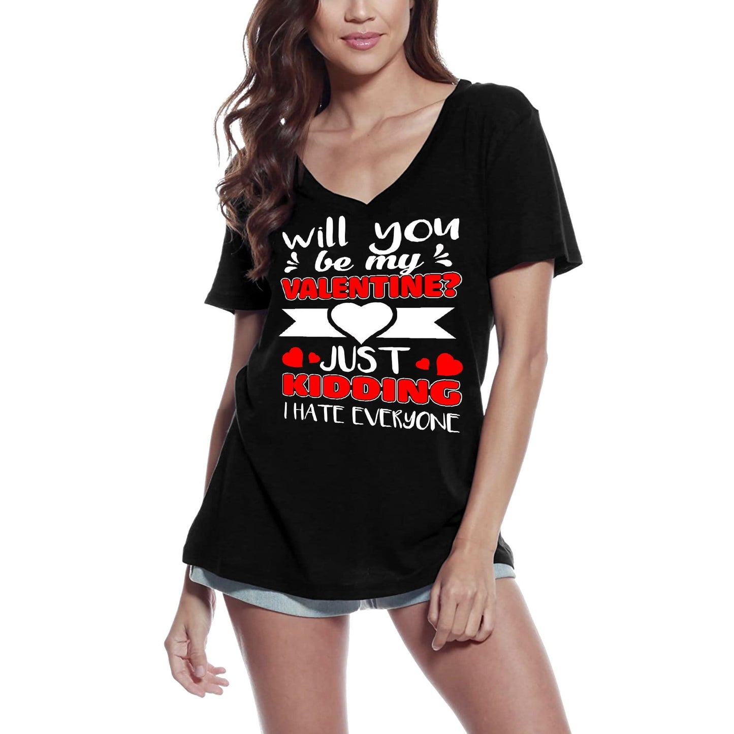 ULTRABASIC Damen-T-Shirt „Will You Be My Valentine“ – Kurzarm-Grafik-T-Shirts zum Valentinstag