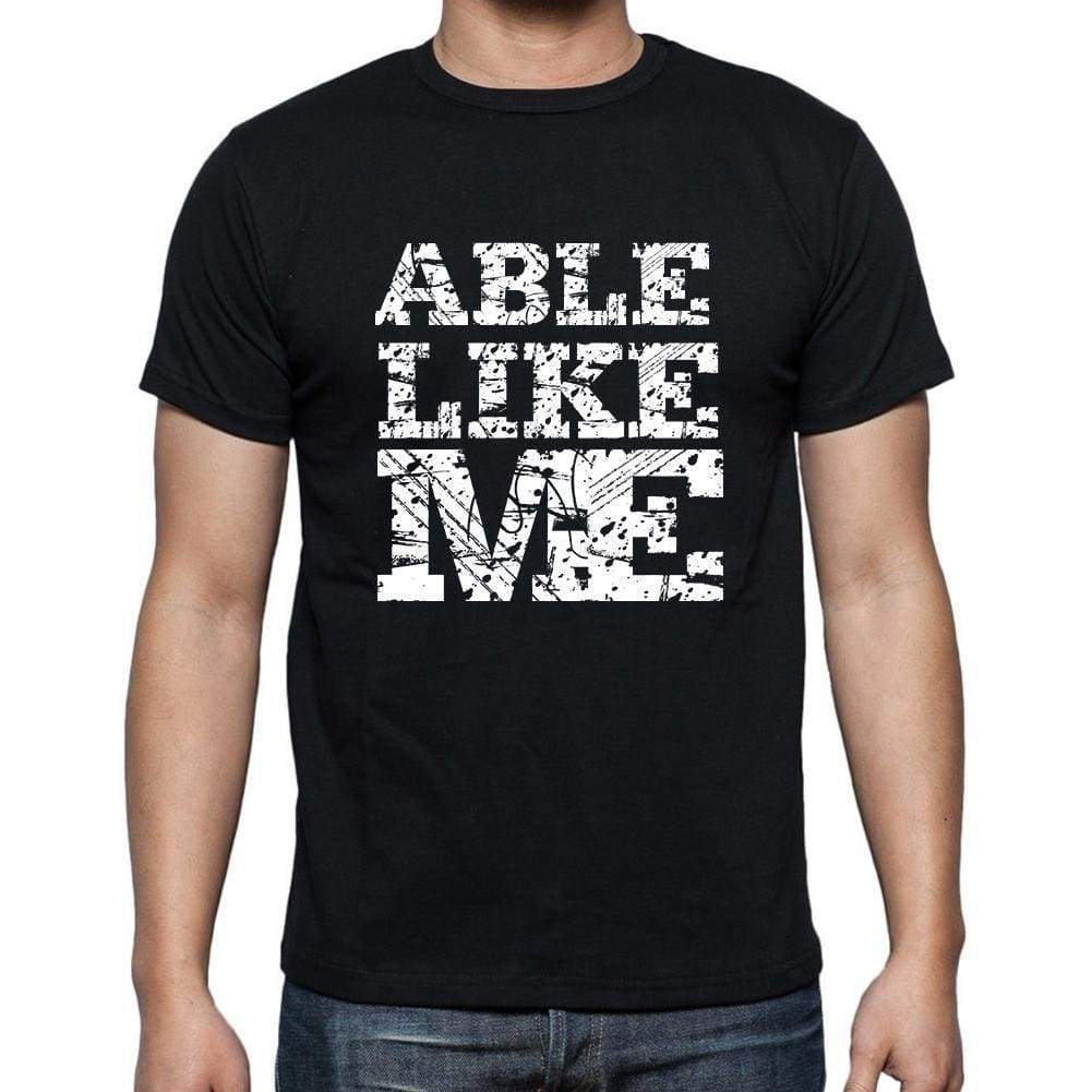 Able Like Me Black Mens Short Sleeve Round Neck T-Shirt 00055 - Black / S - Casual