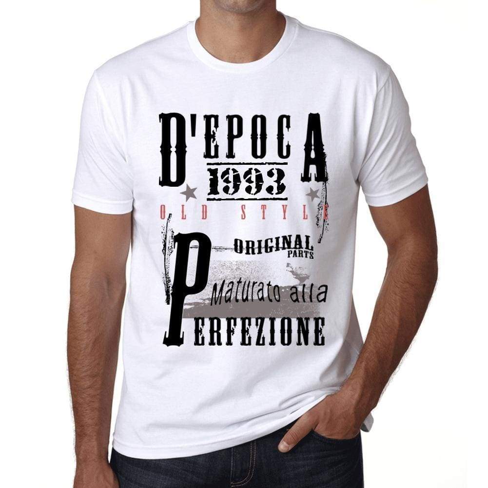 Aged To Perfection Italian 1993 White Mens Short Sleeve Round Neck T-Shirt Gift T-Shirt 00357 - White / Xs - Casual