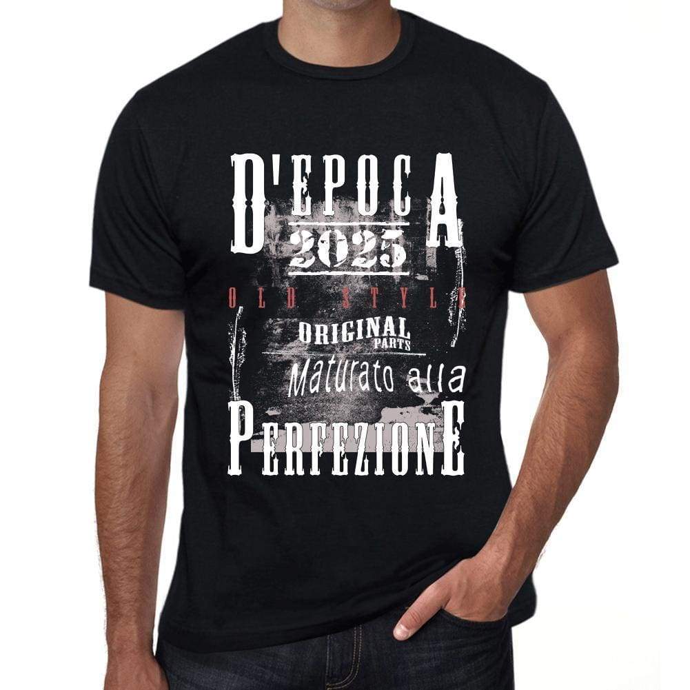 Aged to Perfection, Italian, 2025, Black, Men's Short Sleeve Round Neck T-shirt, gift t-shirt 00355 - Ultrabasic