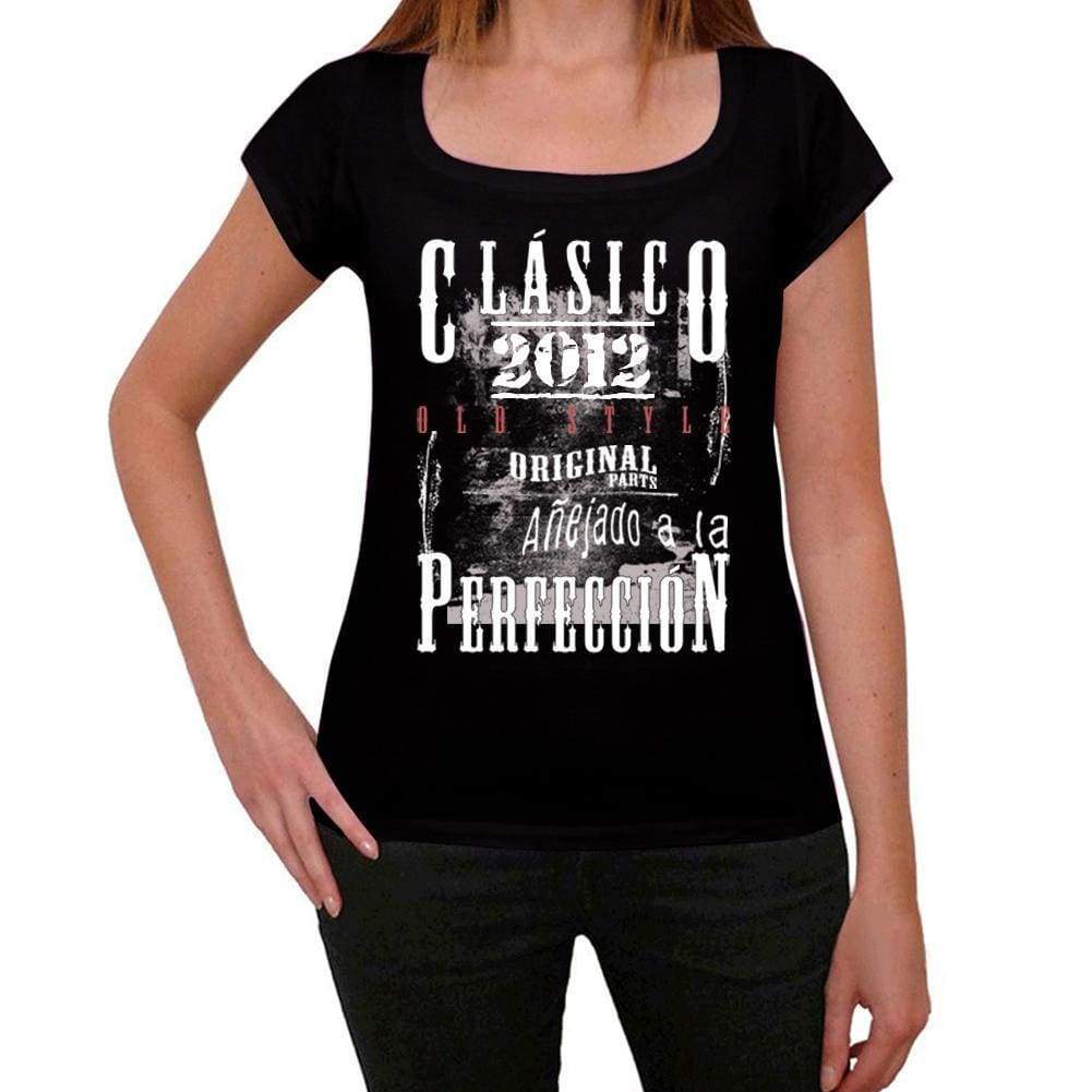 Aged To Perfection, Spanish, 2012, Black, Women's Short Sleeve Round Neck T-shirt, gift t-shirt 00358 - Ultrabasic