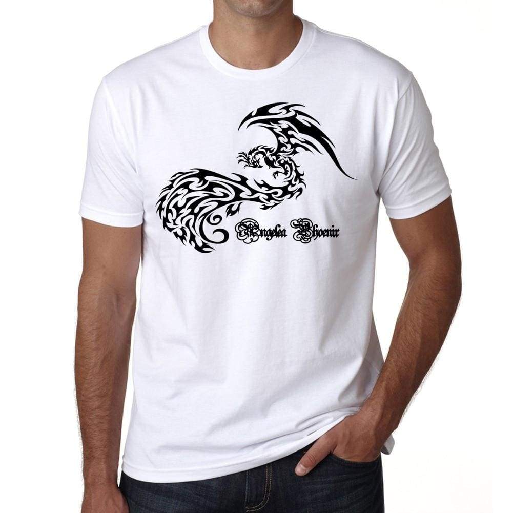 Angelea Phoenix Tattoo Mens White Tee 100% Cotton 00162