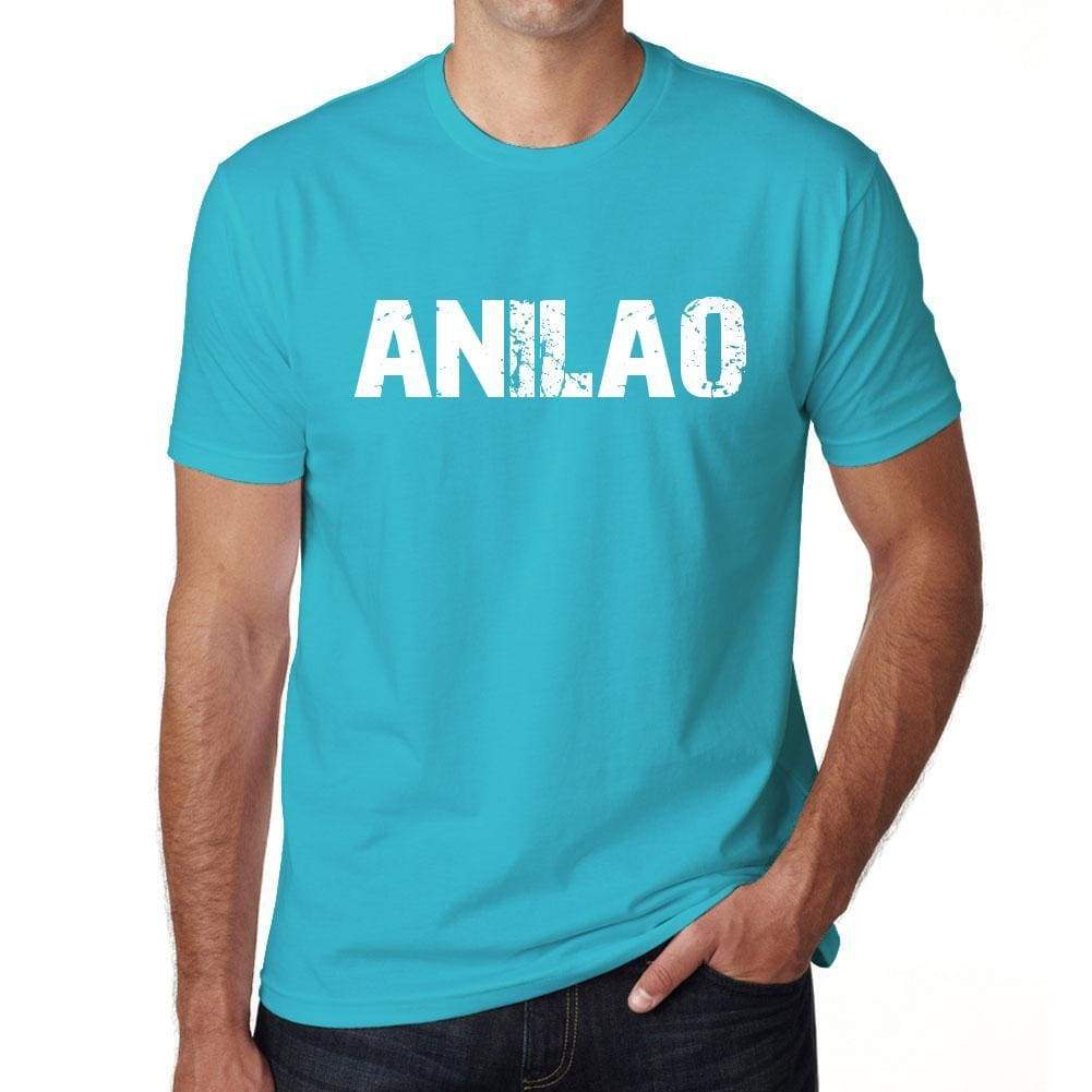 Anilao Mens Short Sleeve Round Neck T-Shirt - Blue / S - Casual