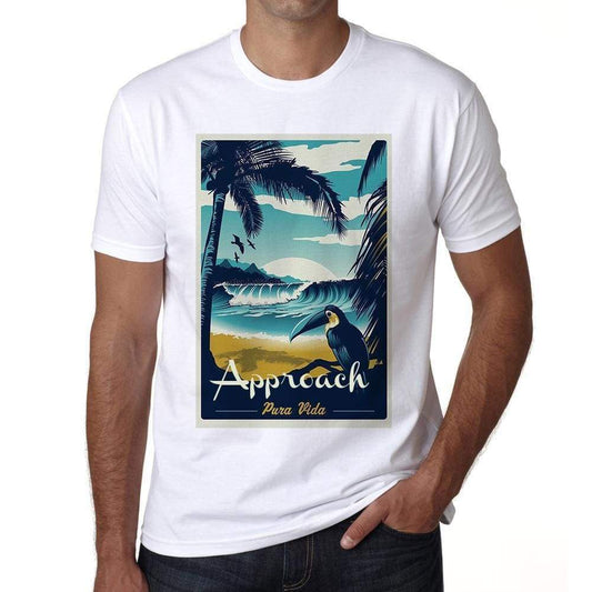 Approach Pura Vida Beach Name White Mens Short Sleeve Round Neck T-Shirt 00292 - White / S - Casual