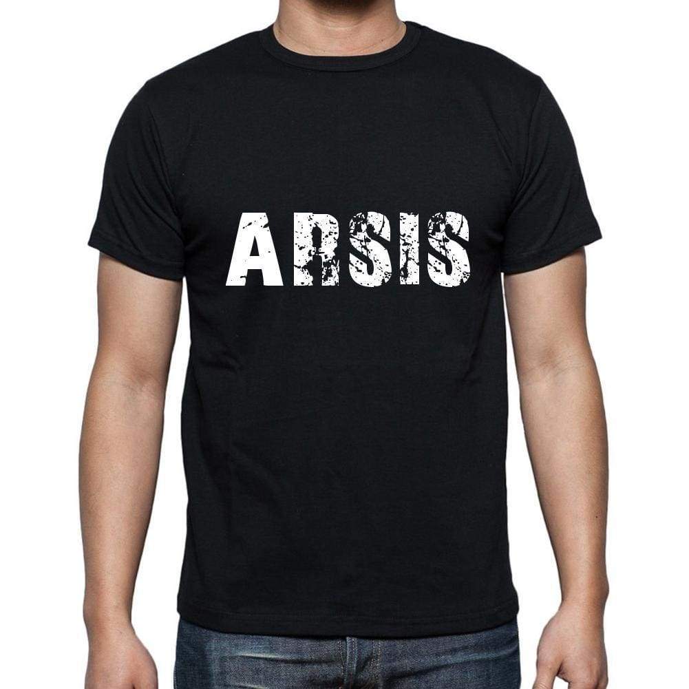 Arsis Mens Short Sleeve Round Neck T-Shirt 5 Letters Black Word 00006 - Casual