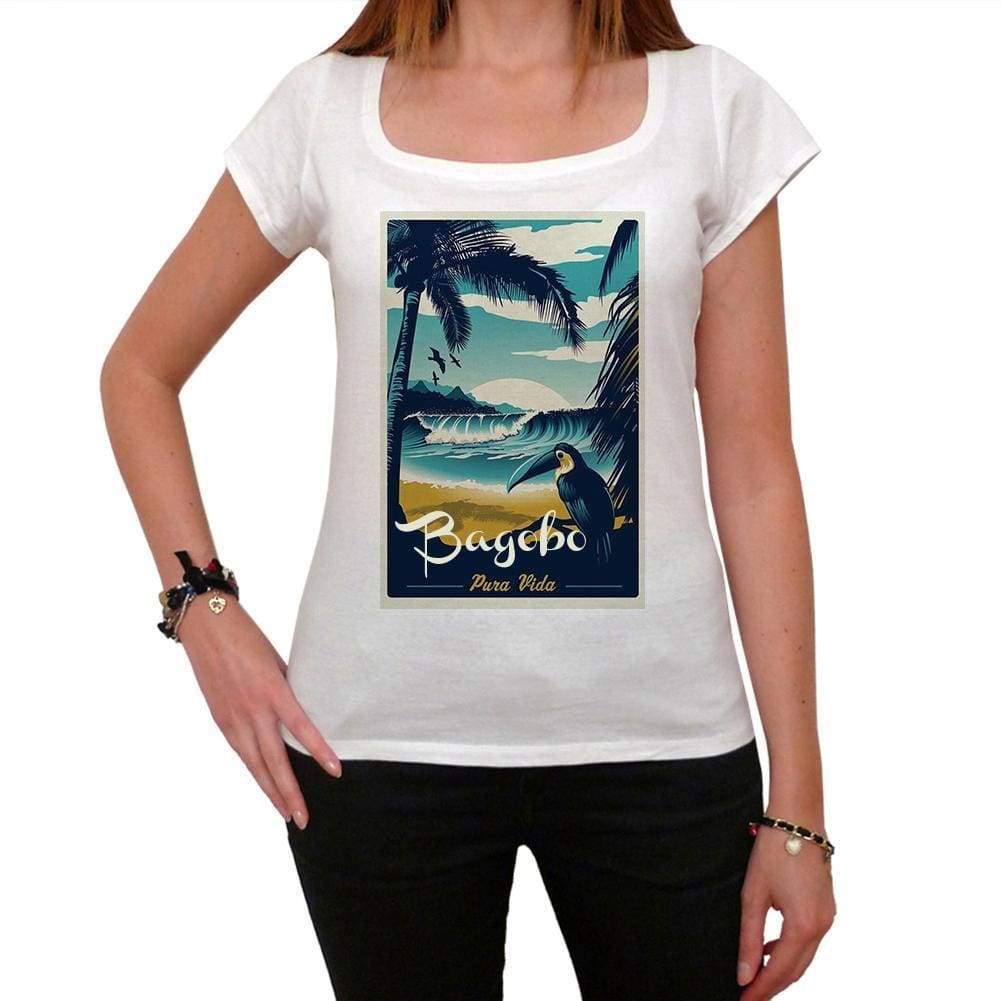 Bagobo Pura Vida Beach Name White Womens Short Sleeve Round Neck T-Shirt 00297 - White / Xs - Casual