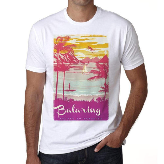 Balaring Escape To Paradise White Mens Short Sleeve Round Neck T-Shirt 00281 - White / S - Casual