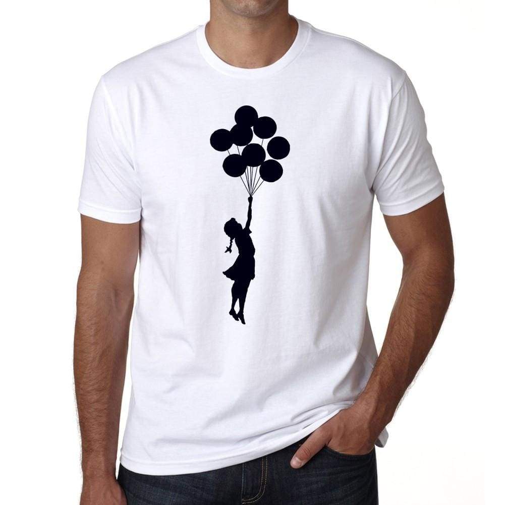 Balloon Girl Mens Tee White 100% Cotton 00164