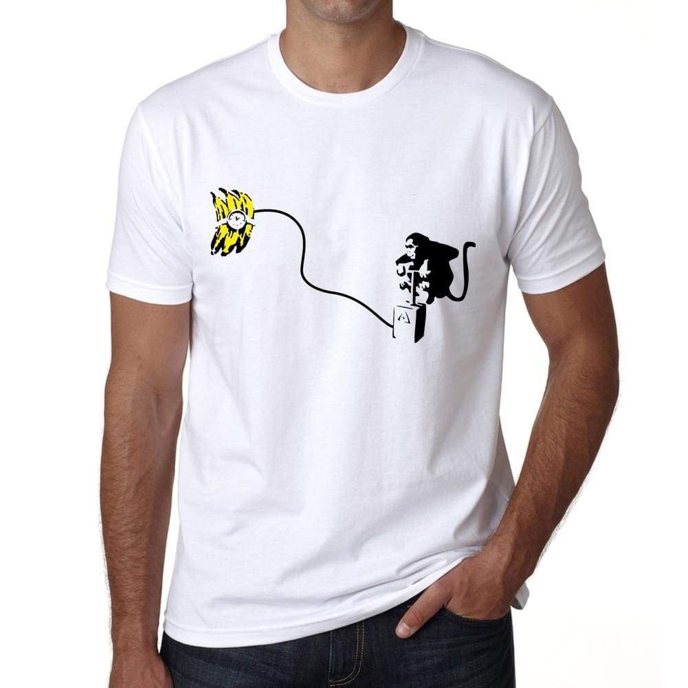 Banana Bomb Mens Tee White 100% Cotton 00164