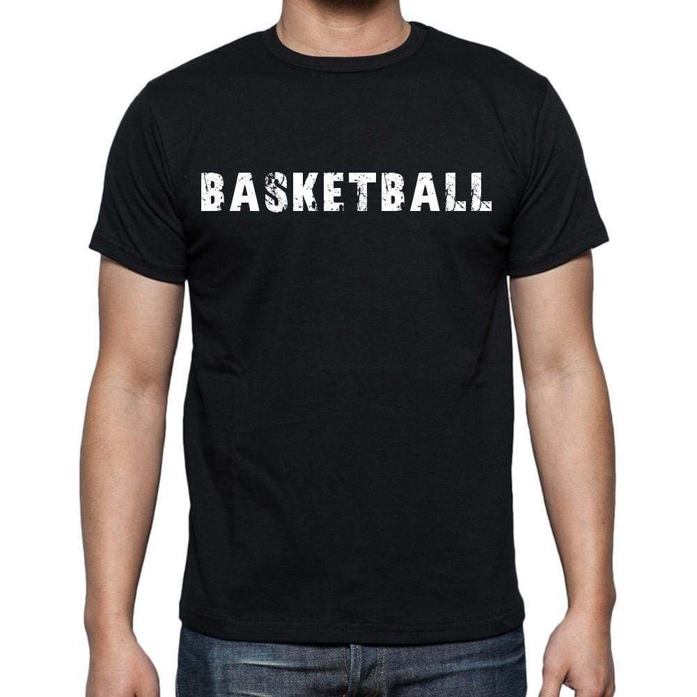 Basketball Mens Short Sleeve Round Neck T-Shirt Black T-Shirt En