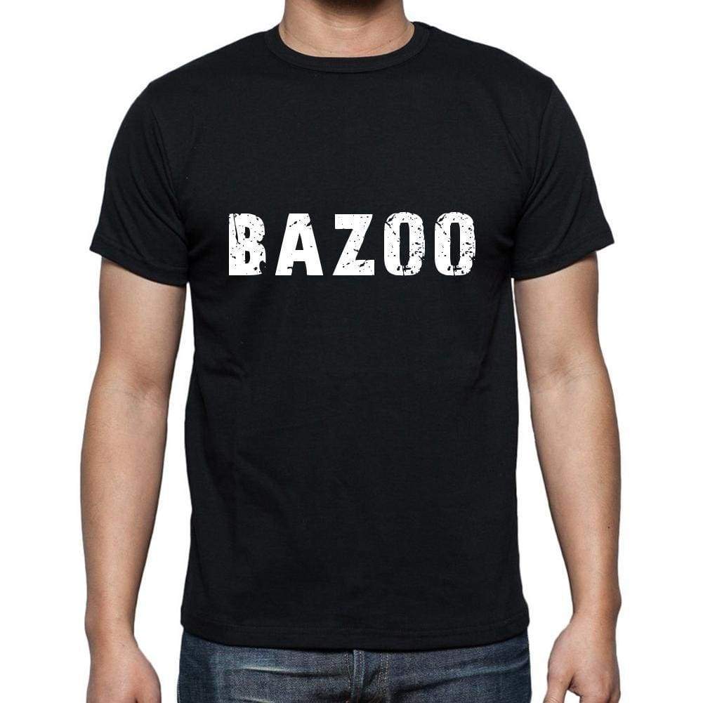 Bazoo Mens Short Sleeve Round Neck T-Shirt 5 Letters Black Word 00006 - Casual