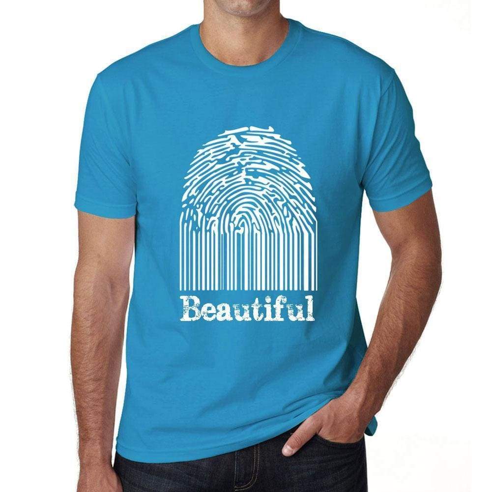 Beautiful Fingerprint Blue Mens Short Sleeve Round Neck T-Shirt Gift T-Shirt 00311 - Blue / S - Casual